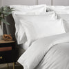 White 800 Thread Count Duvet Cover with White Triple Row Cord Embroidery