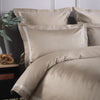 Flax 800 Thread Count Duvet Cover with White Triple Row Cord Embroidery