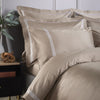 Flax 800 Thread Count Standard Pillowcase Pair with White Triple Row Cord Embroidery