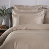 Flax 800 Thread Count Standard Pillowcase Pair with White Triple Row Cord Embroidery