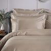 Flax 800 Thread Count Oxford Pillowcase Pair with White Triple Row Cord Embroidery