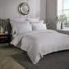 Ice Grey 800 Thread Count Standard Pillowcase Pair with White Triple Row Cord Embroidery