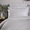 Ice Grey 800 Thread Count Duvet Cover with White Triple Row Cord Embroidery