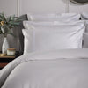 Ice Grey 800 Thread Count Standard Pillowcase Pair with White Triple Row Cord Embroidery