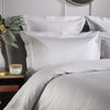 Ice Grey 800 Thread Count Oxford Pillowcase Pair with White Triple Row Cord Embroidery