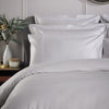 Ice Grey 800 Thread Count Oxford Pillowcase Pair with White Triple Row Cord Embroidery