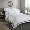 White 800 Thread Count Oxford Pillowcase Pair with Black Triple Row Cord Embroidery