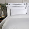 White 800 Thread Count Duvet Cover with Black Triple Row Cord Embroidery