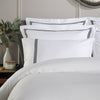 White 800 Thread Count Standard Pillowcase Pair with Black Triple Row Cord Embroidery