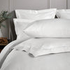 White 800 Thread Count Standard Pillowcase Pair with White Triple Row Cord Embroidery