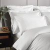 White 800 Thread Count Standard Pillowcase Pair with White Triple Row Cord Embroidery