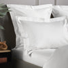 White 800 Thread Count Oxford Pillowcase Pair with White Triple Row Cord Embroidery