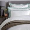 White 800 Thread Count Square Pillowcase with Duck Egg Wide Border x1