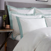 White 800 Thread Count Standard Pillowcase Pair with Duck Egg Wide Border