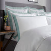 White 800 Thread Count Superking Pillowcase with Duck Egg Wide Border x1