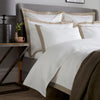 White 800 Thread Count Oxford Pillowcase Pair with Flax Wide Border