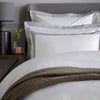 White 800 Thread Count Standard Pillowcase Pair with Ice Grey Wide Border