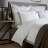 White 800 Thread Count Duvet Cover with Ice Grey Wide Border