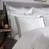 White 800 Thread Count Standard Pillowcase Pair with Ice Grey Wide Border