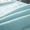 Aqua Woven Herringbone Patterned Throw