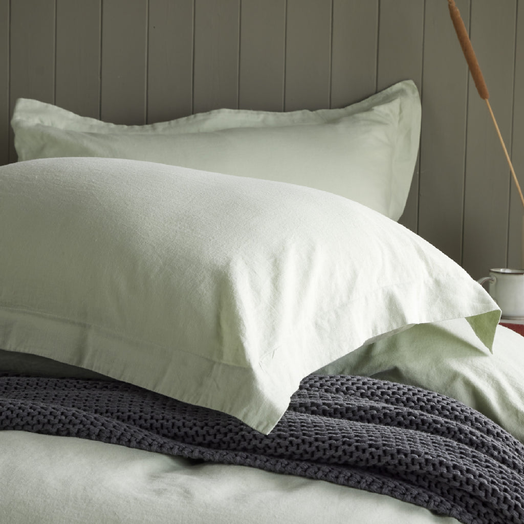 Duck Egg Linen Blend Oxford Pillowcase Pair