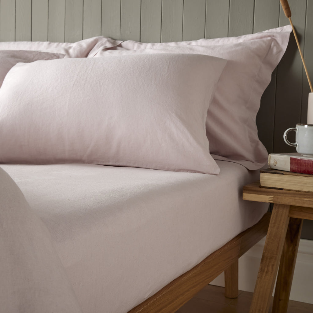 Rose Linen Blend Fitted Sheet