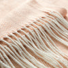 Peach Woven Herringbone Patterned Throw