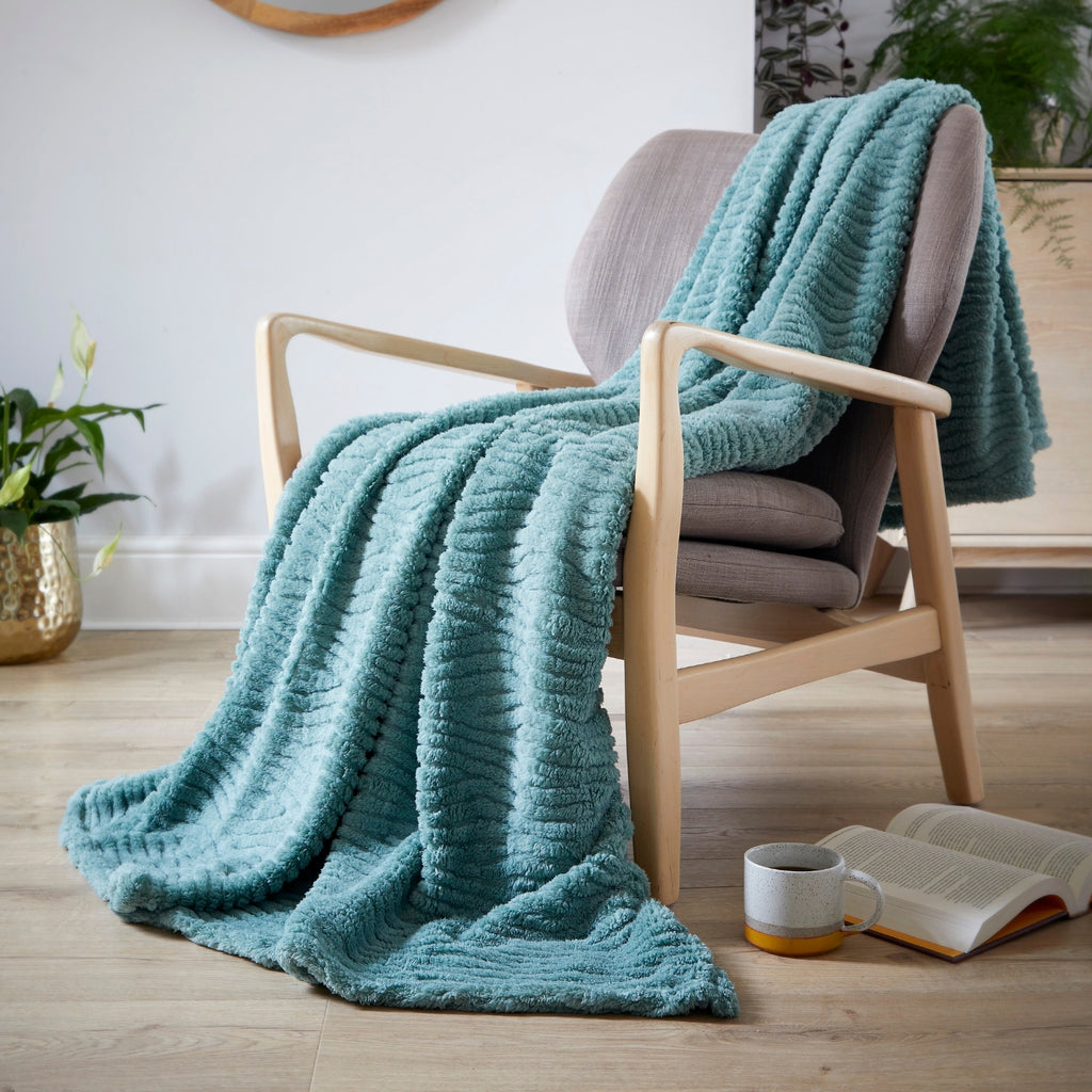 Sage Gentle Waves Textured Throw